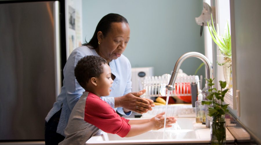 Family Washing Hands