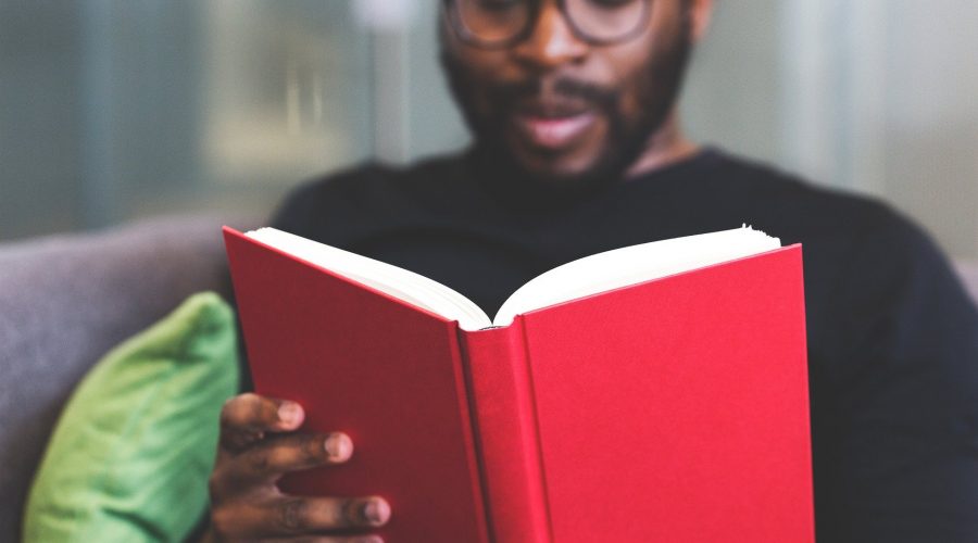 Man reading book